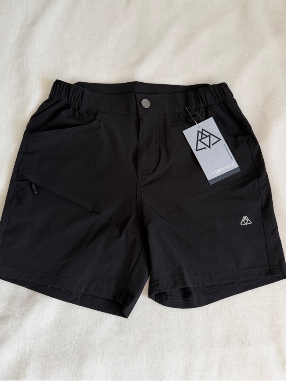 Women's 5”Black Hiking Cargo Shorts Quick Dry with Zipper Pockets Size S